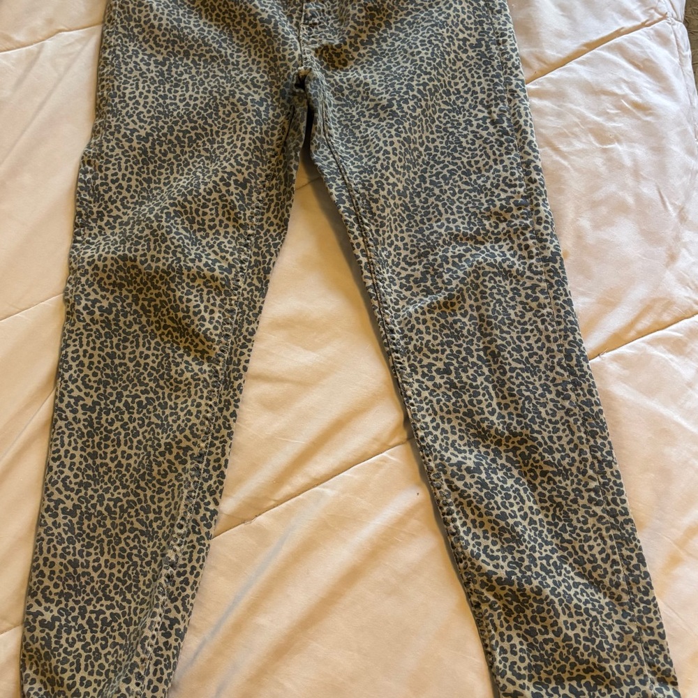 Zara Z1975 Leopard Print Skinny Jeans Women Stretch Denim Size 10